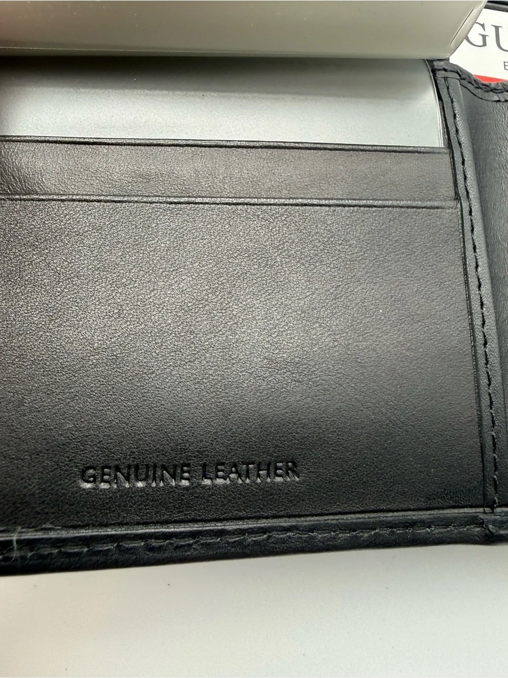 GUESS Black Genuine Leather RFID Card & Key Holder